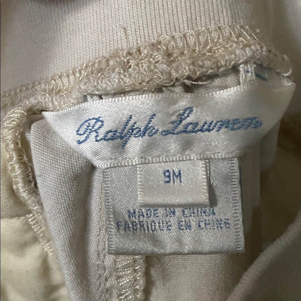 Ralph Lauren Baby Cream Khaki Shorts & Jumping Bean Numbers Onsie SZ 9M - Picture 6 of 11